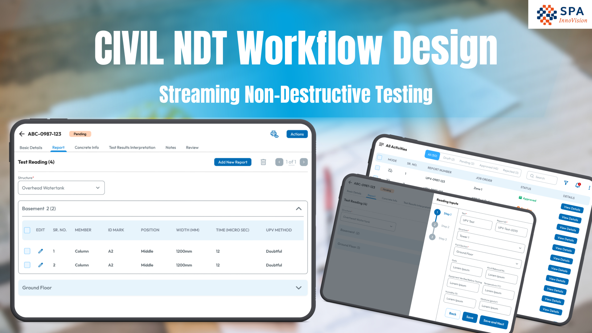 Civil NDT Workflow Design in InspectO Tablet App (UX Case Study)