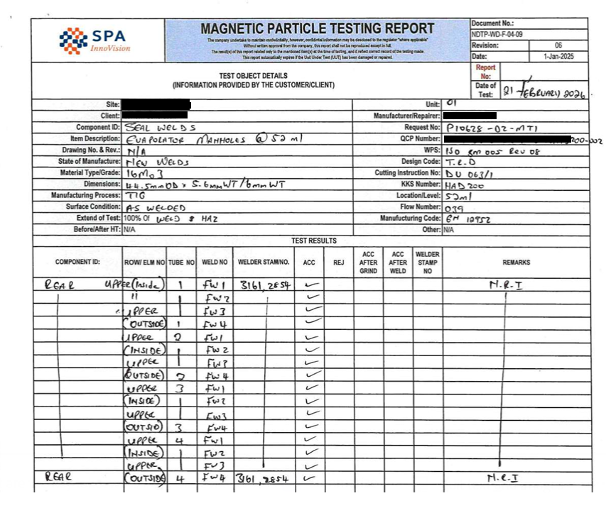 Handwritten report